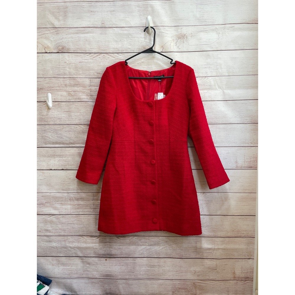 NEW WITH TAGS J CREW SOPHIA MINI DRESS IN MARITIME TWEED FESTIVAL RED - Picture 3 of 12